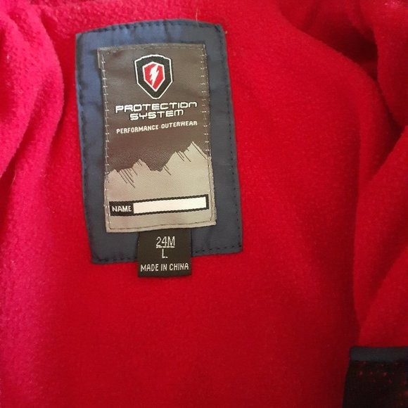 Protection System Boys Jacket Winter Hood Red Blue 24 Months Polyester - Picture 7 of 14